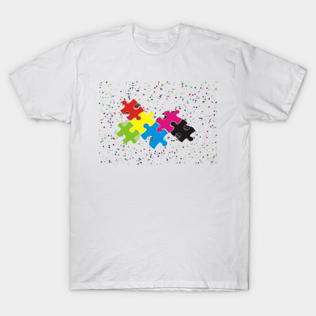 Puzzle  Colour Burst T-Shirt by Sash8140
